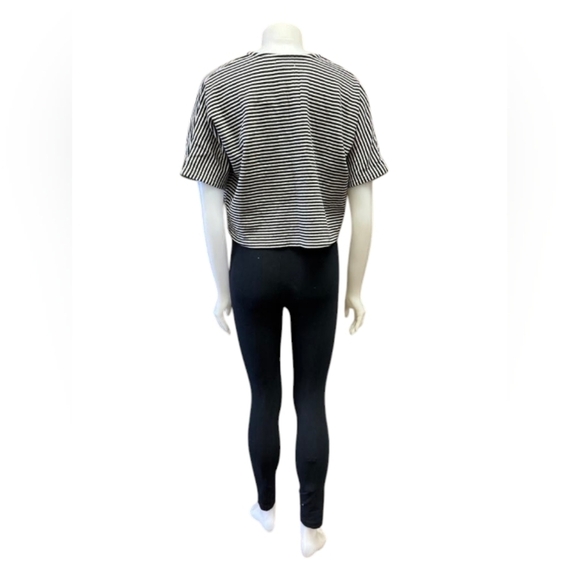 Madewell Crop EUC Striped White/Black Size Medium - Picture 4 of 8